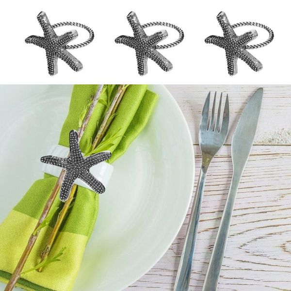 

4 pcs oceanic style napkin ring alloy napkin buckle practical clasp