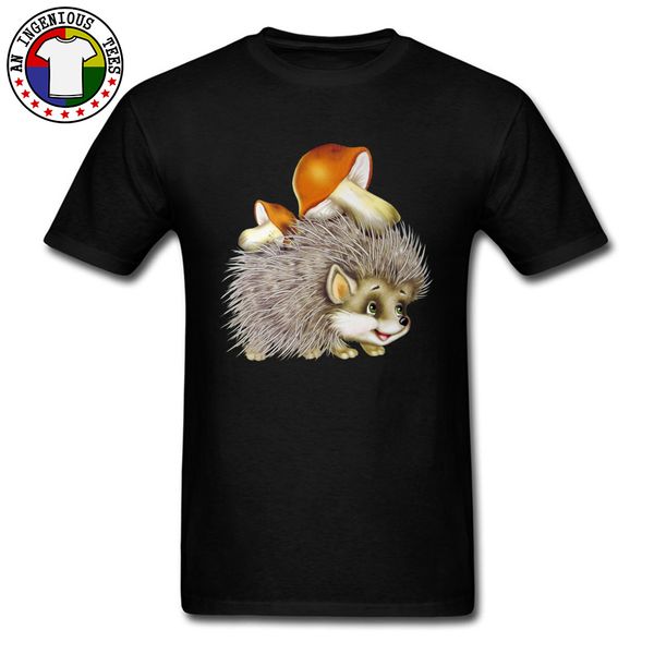 

cute cartoon mushrooms hedgehog print t shirt crew neck fabric streetwear funny tee shirt for student good sport hooded sweatshirt hoodie