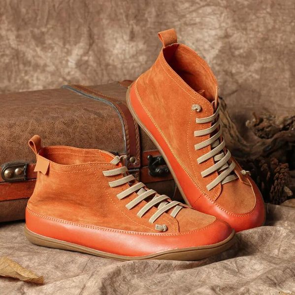 

new ankle boots women autumn winter vintage leather short boots botas mujer waterproof shoes round toe women shoes botines women, Black