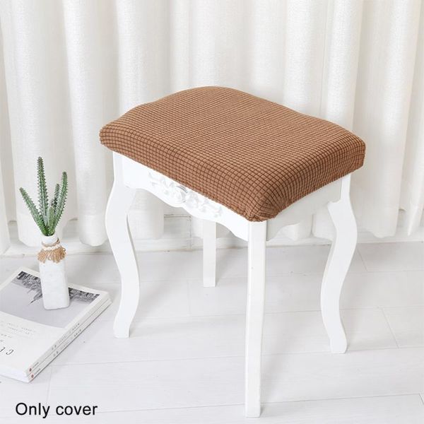 

chair covers 2pcs stool cover protector stretch seat elastic home decor solid checked jacquard furniture european style washable bar
