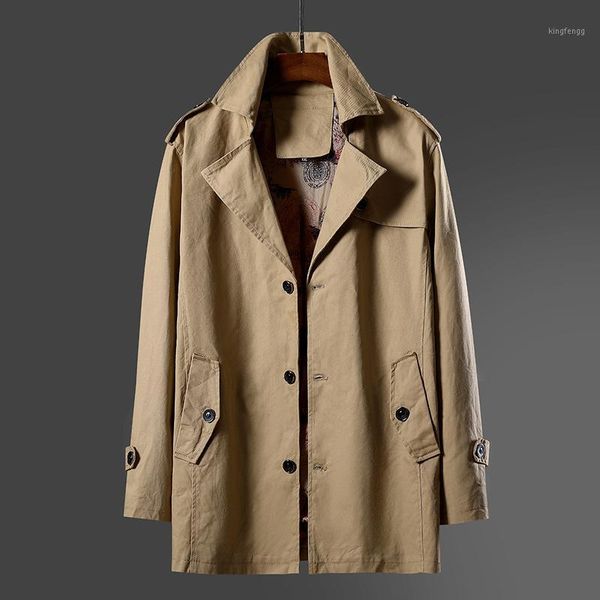 

solid trench coat men korean style autumn winter casual warm jacket mens single breasted preppy style oversized men clothing1, Tan;black