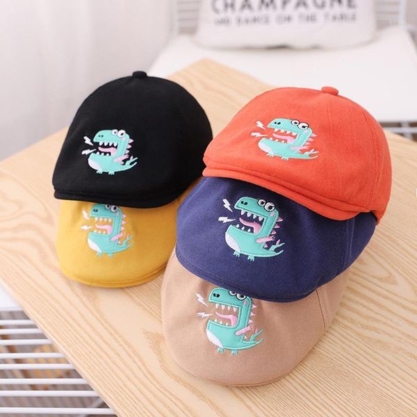 

2020 new embroidery baby winter hat korean catamite girl boys england solid color kids cap fashionable beret sun hat1, Blue;gray