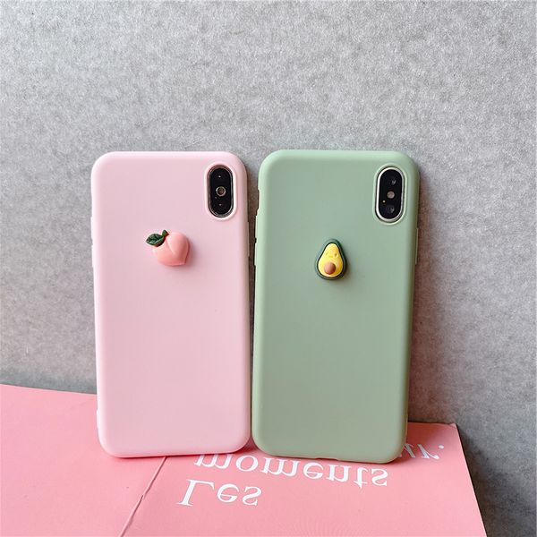 

se 2020 silicone case for iphone 6 6s 7 8 plus x xr xs max 11 pro 2019 cover cute 3d fruit banana peach grape soft cases