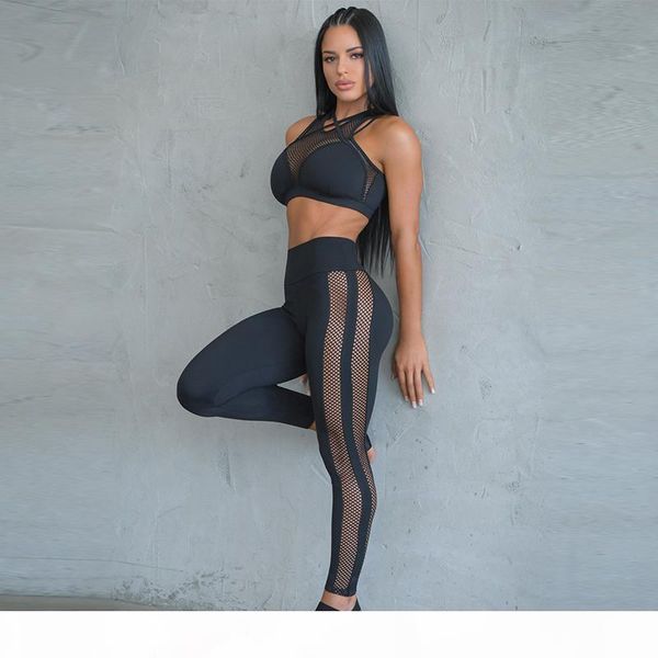 

2 piece yoga set for women fitness gym clothing sportswear mesh workout sport tracksuit yoga running gym suits push up sport set, Gray