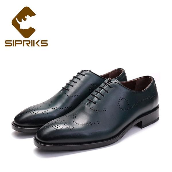 

sipriks mens sewing welted dress shoes full grain leather dark blue tuxedo shoes grooms wedding classic carved oxofrds, Black