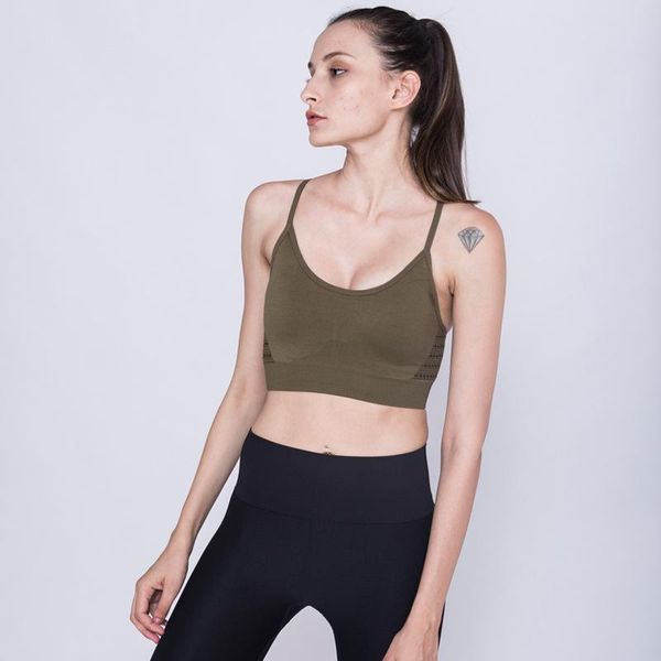 

женщины йога спорт бюстгальтер backless крест sling solid бесшовные high cut бег trainning wear спорт top push up bras йога одежда jlltip