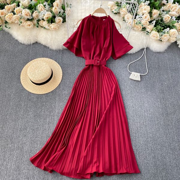 

2021 new female singiny off the shoulder elegant solid frilly to line dressed summer streetwear long dress 81ss, Black;gray