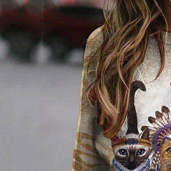 

cat print hoodies women casual thermal crewneck long sleeve lovely sweatshirt loose com sudadera mujer 2021, Black