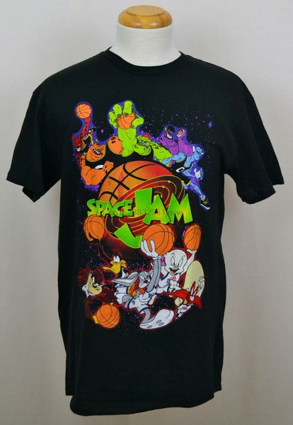 

looney tunes space jam t-shirt tunes vs monstars graphic tee cotton black nwt sport hooded sweatshirt hoodie
