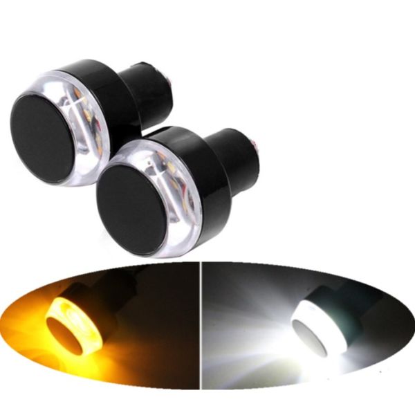 

1pair 22мм led мотоцикла handlebar конец сигнала поворота боковой габаритный фонарь универсальный