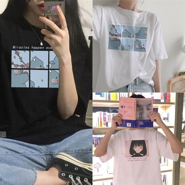 

bf strange flavor loose student forest department super fire cec short t-shirtt-shirt type t-shirtsleeve 2019 new t-shirt women's half, White