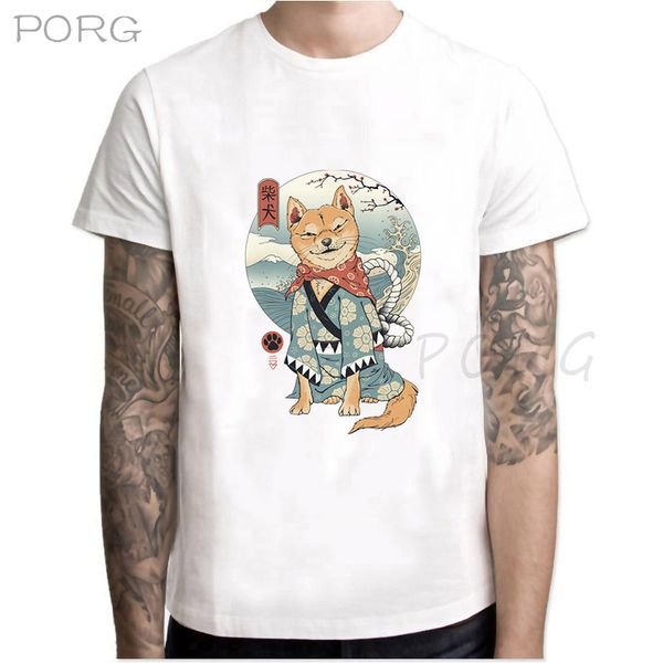 

сиба-ину японский printed забавный kawaii белый tshirt аниме крупногабаритные одежда смешной для tops тройники спорта толстовка с капюшоном