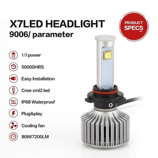 

x7led headlamp 9006-6000k-a car light car headlight1