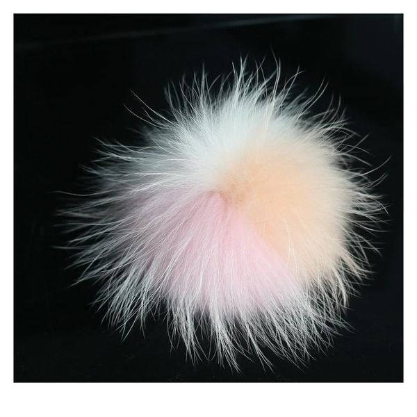 

dankeyisi 5pcs three color fur pom pom 13-14cm real raccoon fur pompoms fur balls beanies keychain scarv qylvle