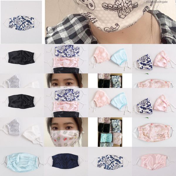 

sun-resistant fashion face silk mask floral print dustproof masks women summer thin mouth f6ve ejga