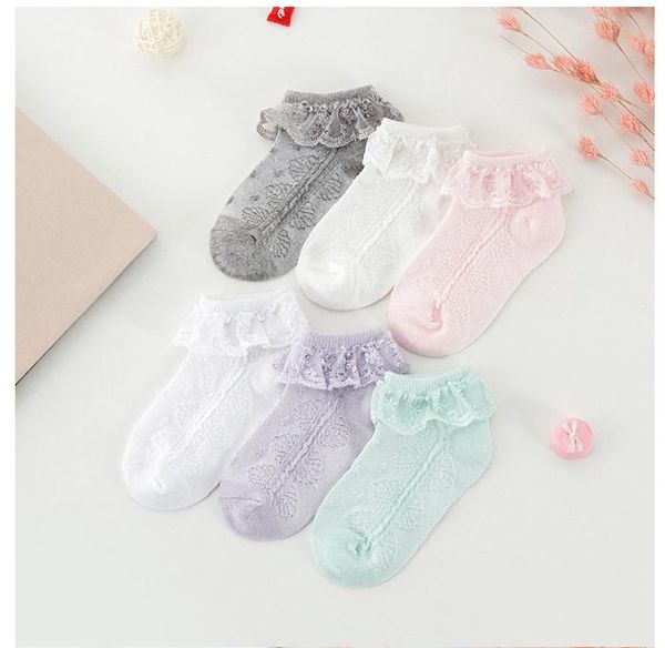 

newborn socks 0-2 years old girl lace princess cotton baby socks, Pink;yellow