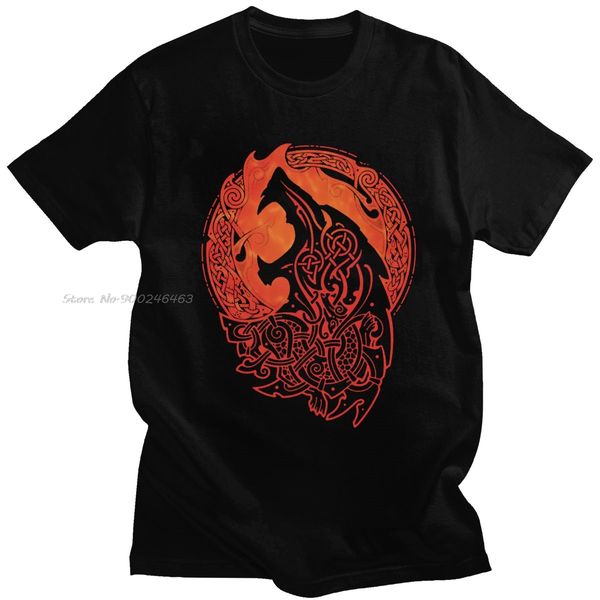 

sport viking valhalla odin fenrir t shirt men cotton handsome t-shirt o-neck short sleeve loki's son monstrous wolf tee clothing