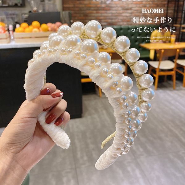 

french girl temperament elegant pearl korean ins net red hairpin versatile go out forest headband hair accessories