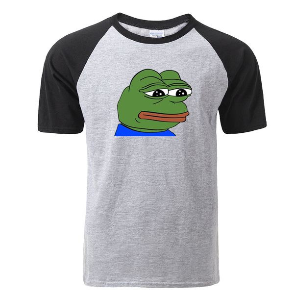 

мужская реглан tshirt summer casual шаблон печати sad frog смешные короткие рукава harajuku streetwear спорта толстовка с капюшоном толстовк