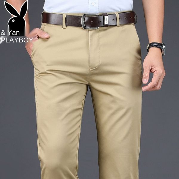 

xs7bk playboy ice summer casual pants straight loose silk ultra-thin men's casual pants middle-aged dad men's khrvk, Blue