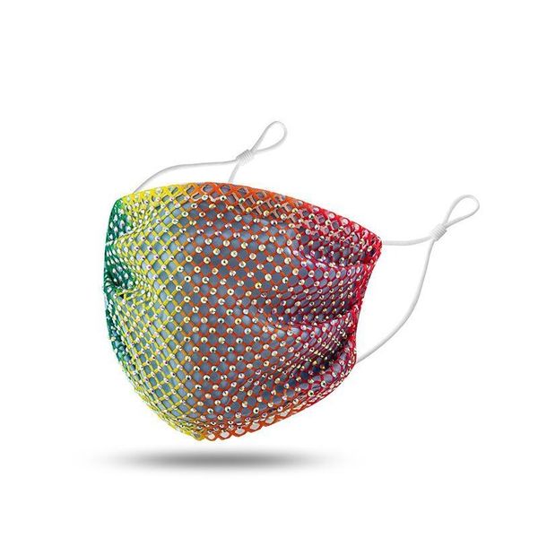 

17 colors fashion bling crystal mask diamond designer mask grid sequin face masks breathable wash jllfkh fight2010