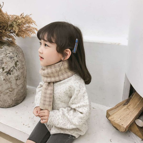 

warm girls winter boys children's wool soft scarf baby versatile two color ball neck 2skc, Red;brown