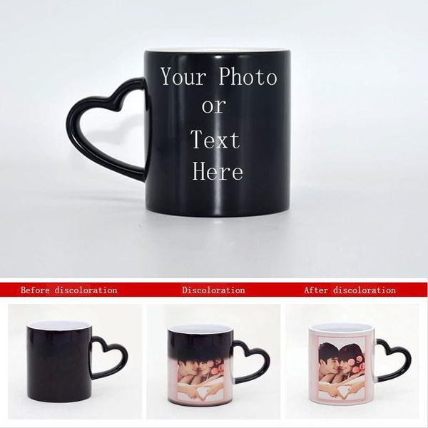 

coffee cup creative color changing cup heart-shaped to to map diy custom ceramic friends and family lover1