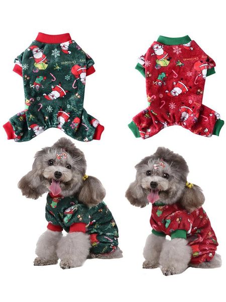 

christmas pet clothes decorations dog pajamas jumpsuit coat cute costume christmas gift clothing t-shirt for pet four legged use