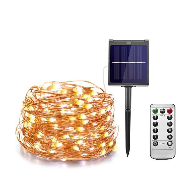 

ir dimmable 11m/21m/31m/51m led outdoor solar string lights for fairy holiday christmas party garland lighting valentine's day