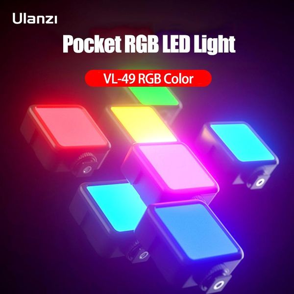 

ulanzi vl-49 mini rgb led video light 2000mah portable pocket pgraphic lighting vlog fill light smartphone dslr slr lamp