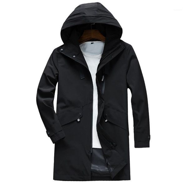 

men casual long jacket trench coats autumn mens hooded windbreaker jackets male clothing plus size m-4xl ,ga4181, Black;brown