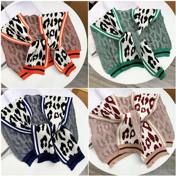 

lanmrem korean style tide shawl for famale fake collar straps knitted women's all-match neck scarf leopard print pashmina yj753 y201007, Blue;gray