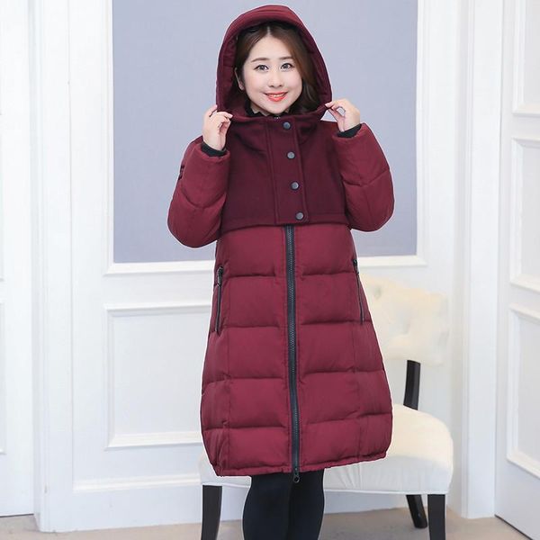 

white duck down women's jackets red thick coat female winter jacket women parka maxi size 10xl casaco feminino wxf6141, Black