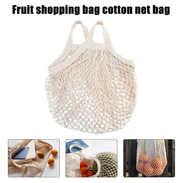 

storage bags 2021 large cotton totes shopping reusable mesh net string organizer bag fruit handbag tote foldable1