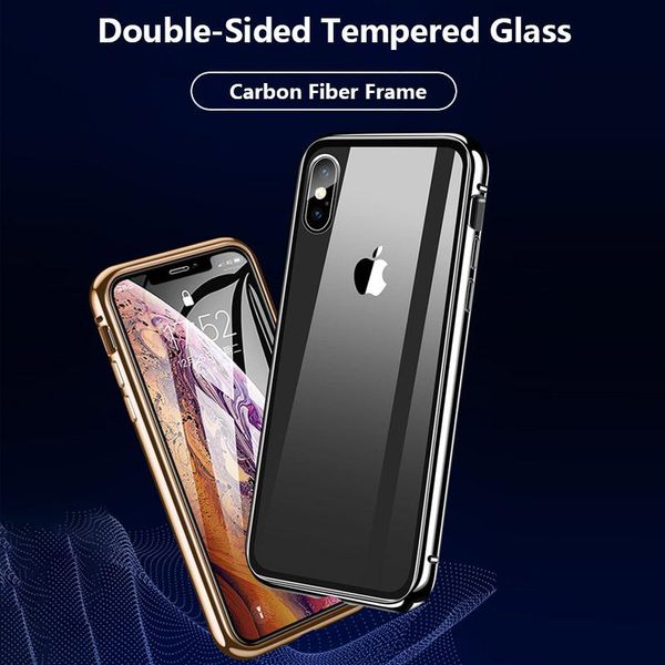 

double sided magnetic adsorption glass case for iphone se2020 11 pro max xr x xs 8 7 6s plus 6 phone cover h wmtfia