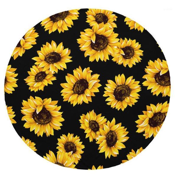 

super soft plush flannel blanket sunflower plant natural yellow blankets round throw blanket for beds1