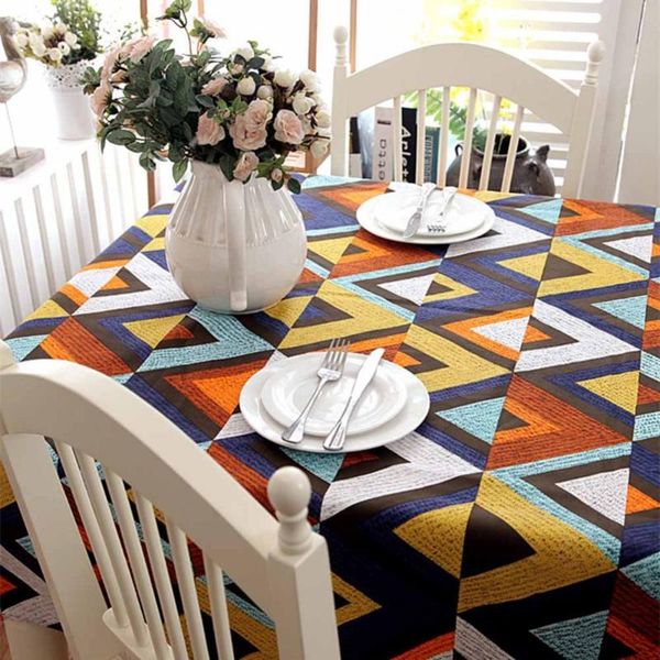

table cloth meijuner tablecloth modern minimalist thick canvas geometric v-shaped cover coffee for el banquet home decor