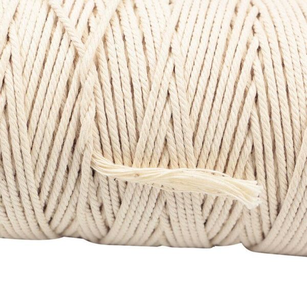 

200m 2/3mm beige cotton twisted cord craft macrame artisan string natural white cotton cord natural beige twisted rope1, Black;white