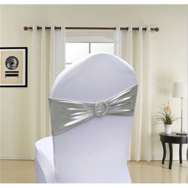 

elastic bands edge spandex chair lycra finished sash with buckle for wedding