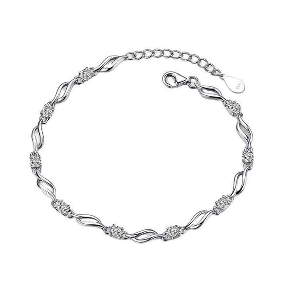 

dropshipping s925 sier diamond bracelet female gemstone bizuteria pulsera de mujer fine jewelry sier bracelets women, Golden;silver