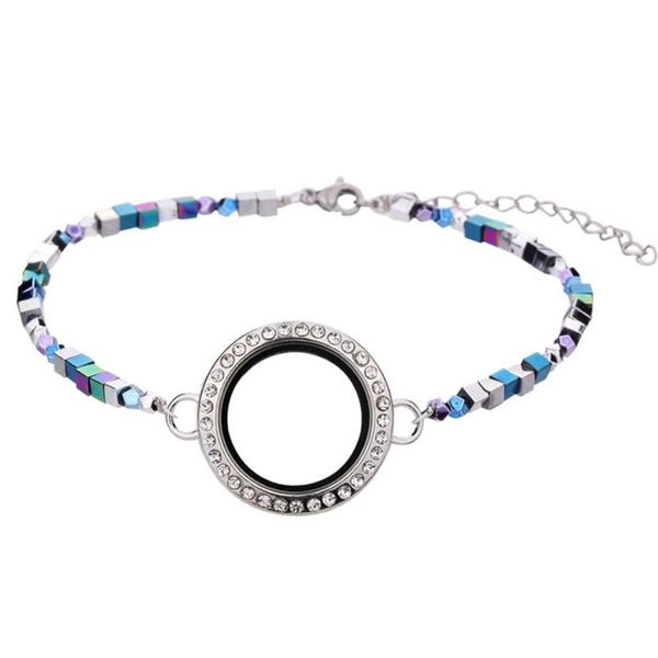 

charm bracelets 25mm/30mm rhinestone round glass lockets bracelet living memory locket color shell handcraft beads bangles fit floating char, Golden;silver