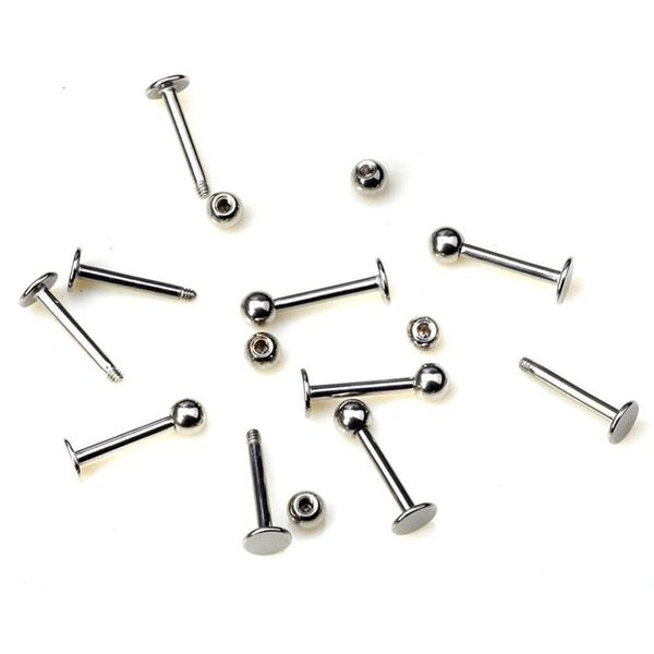

10pcs stainless steel balls straight eyebrow nose lip barbell ear ring tongue cartilage body piercing jewelrybb11 q bbynju, Silver