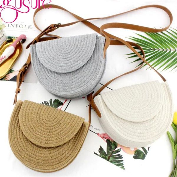 

gusure saddle straw girls shoulder bag natural straw rope braided women crossbody bags female flap handbags bali bohemia