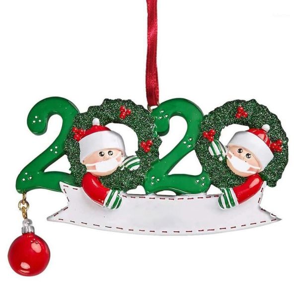 

xmas ornaments holiday party gift product personalized family members 2020 survivor people christmas decoration pendant diy pen1