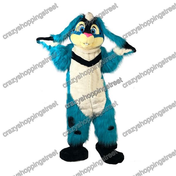Halloween luz azul coelho mascote traje dos desenhos animados animal tema caráter christmas carnaval festa fantasia trajes tamanho adultos tamanho outdoor outfit