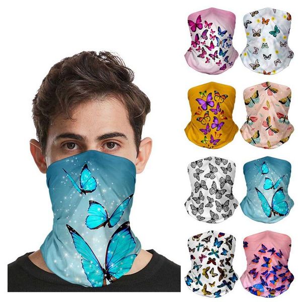 

printed custom flower butterfly scarf bandana face cover mask scarf biker gaiter neck cover printed headband camping outdoor, Black