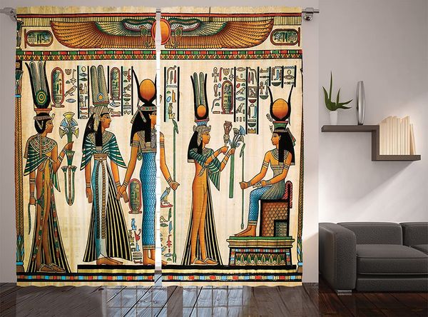 

egyptian window curtains egyptian papyrus depicting queen nefertari making an offering to isis image print living room bedroom