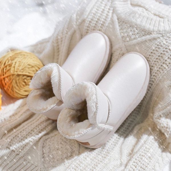 

rimocy winter waterproof snow boots women 2020 warm thick plush cotton padded shoes woman low heel platform ankle boots ladies #mz1l, Black