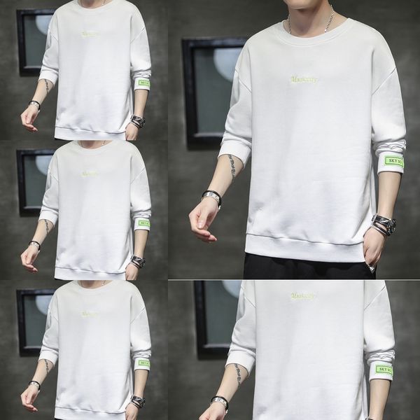 

fmhpy 2020 новая весна sweatert футболка осенние мужские с длинными рукавами ttop и sweaterfor подростков модно приталенной базой рубашки c, Black