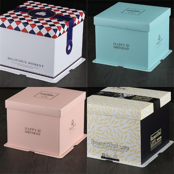 

single layer cake box 6inch 8 inches multi sizes cakes packing case blue black package organizers new arrival 4 07ps3 l1